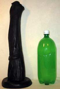 Horse cock dildo and 2L bottle for scale