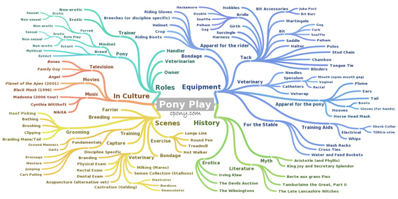 A mind map diagram of pony play