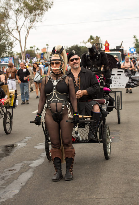 A pair of human pony carts during the parade