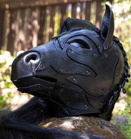 A second view up the front of the mask