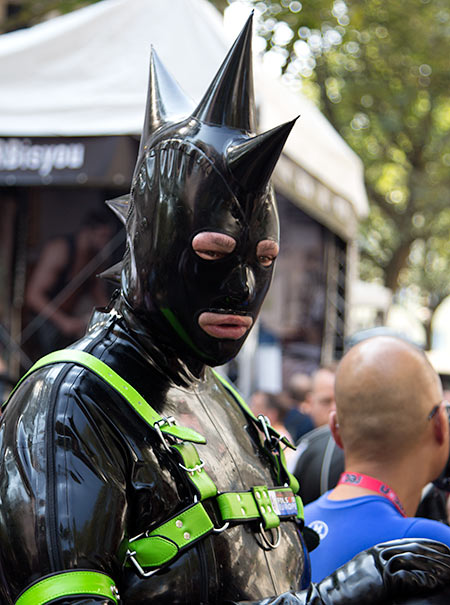 Cool latex suit and hood at folsom europe 2016