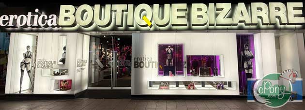 Erotica Boutique Bizarre on the Reeperbahn in Hamburg - where I purchased my Fury Fantasy horse hood